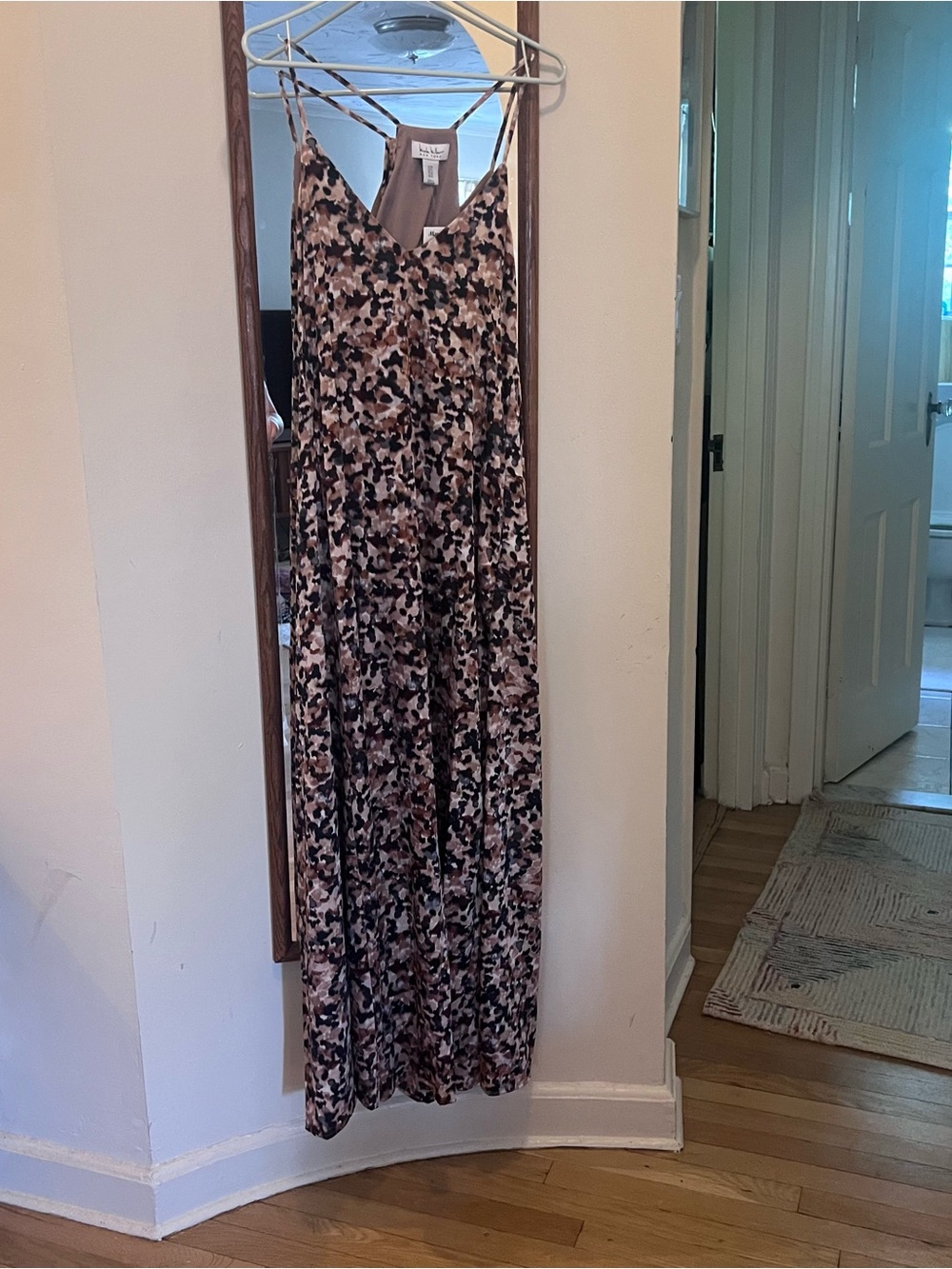 NicoleMiller Floral Animal Print Strappy Maxi Dress - Neutral Brown